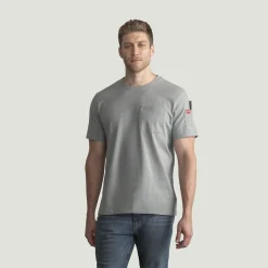 Red Kap Men's Slim Fit Cotton Pocket T-Shirt Alloy Heather Sale