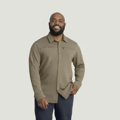 Red Kap Men's Snap Front Jersey Long Sleeve Work Shirt Fallen Rock New