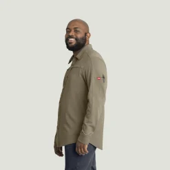 Red Kap Men's Snap Front Jersey Long Sleeve Work Shirt Fallen Rock New