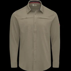 Red Kap Men's Snap Front Jersey Long Sleeve Work Shirt Fallen Rock New