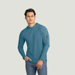 Red Kap Men's Sun Protection Pullover Hoodie Niagara Blue Sale