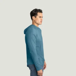 Red Kap Men's Sun Protection Pullover Hoodie Niagara Blue Sale