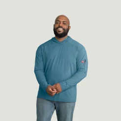 Red Kap Men's Sun Protection Pullover Hoodie Niagara Blue Sale