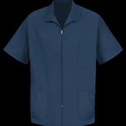 Red Kap Men's Zip-front Smock Navy Fashion