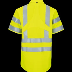 Red Kap Short Sleeve Hi-Visibility Ripstop Work Shirt with MIMIX® + OilBlok, Type R Class 3 Fluorescent Yellow New
