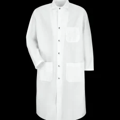 Red Kap Snap-Front Spun Polyester Butcher Coat White Best