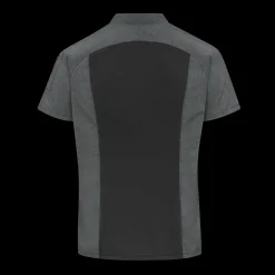 Red Kap Women's Airflow Raglan Chef Coat with OilBlok Charcoal Heather with Charcoal/Black Mesh Fashion