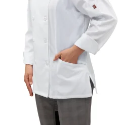 Red Kap Women's Deluxe Airflow Chef Coat White Fashion
