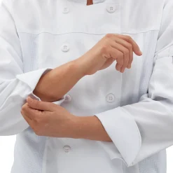 Red Kap Women's Deluxe Airflow Chef Coat White Fashion