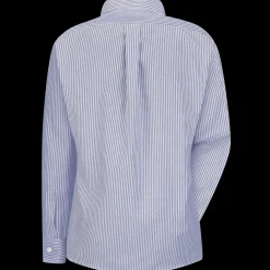 Red Kap Women's Long Sleeve Executive Oxford Dress Shirt Blue / White Stripe Outlet