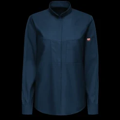 Red Kap Women's Long Sleeve Performance Pro+ Work Shirt with OilBlok + MIMIX® Navy Sale