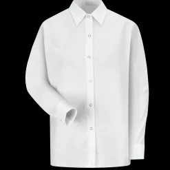 Red Kap Women's Long Sleeve Specialized Pocketless Work Shirt White Online