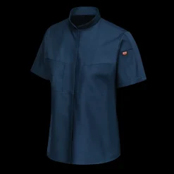 Red Kap Women's Short Sleeve Performance Pro+ Work Shirt with OilBlok + MIMIX® Navy Sale