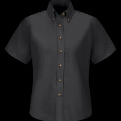 Red Kap Women's Short Sleeve Poplin Dress Shirt Black Online