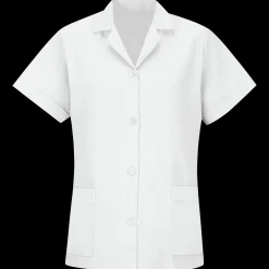 Red Kap Women's Smock Loose Fit Short Sleeve White Discount