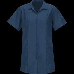 Red Kap Women's Zip-front Smock Navy Outlet